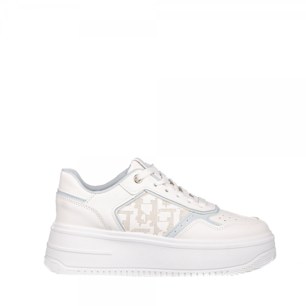Γυναικεία αθλητικά παπούτσια Asiona λευκά με μπλε, 2 - Kalapod.gr
